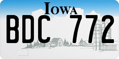 IA license plate BDC772