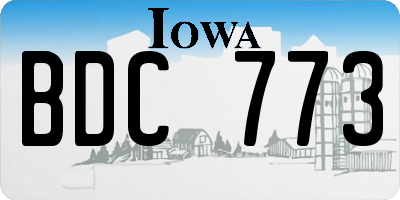 IA license plate BDC773