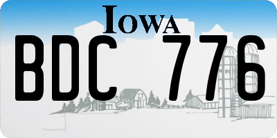 IA license plate BDC776