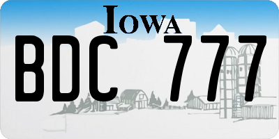 IA license plate BDC777