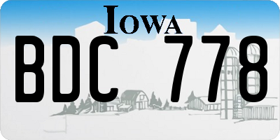 IA license plate BDC778