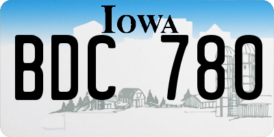 IA license plate BDC780