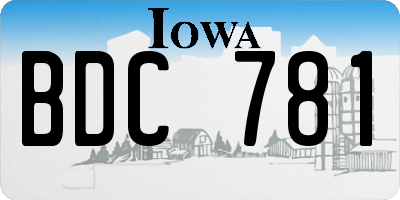 IA license plate BDC781