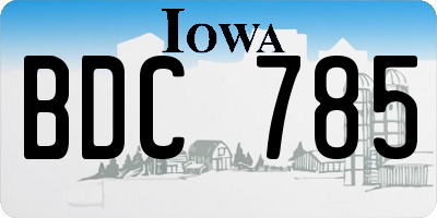 IA license plate BDC785