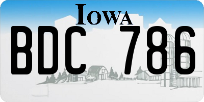 IA license plate BDC786