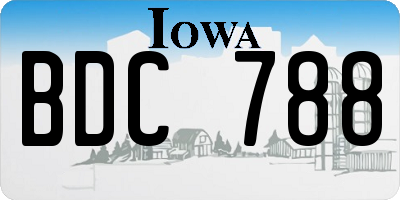 IA license plate BDC788