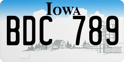 IA license plate BDC789