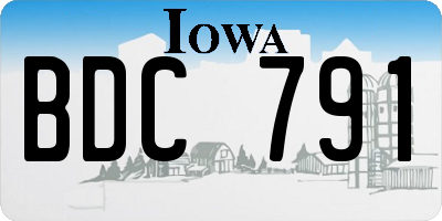 IA license plate BDC791