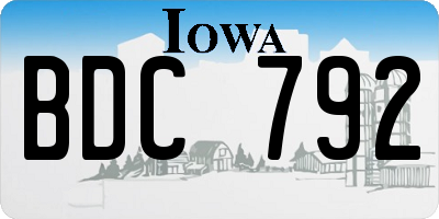 IA license plate BDC792