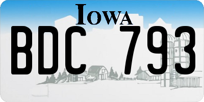 IA license plate BDC793