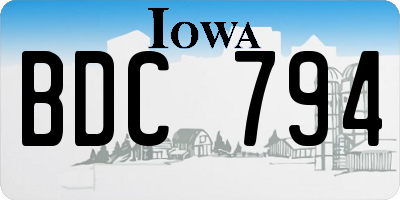 IA license plate BDC794