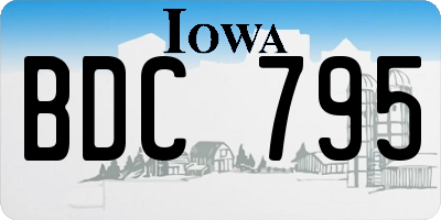 IA license plate BDC795