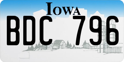 IA license plate BDC796