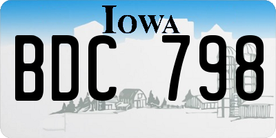 IA license plate BDC798