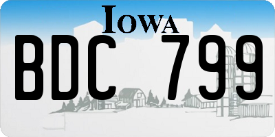 IA license plate BDC799