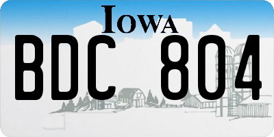 IA license plate BDC804