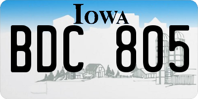 IA license plate BDC805