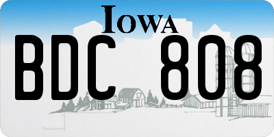 IA license plate BDC808