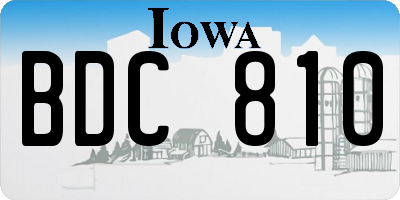IA license plate BDC810