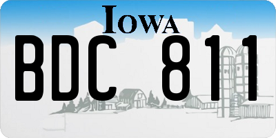 IA license plate BDC811