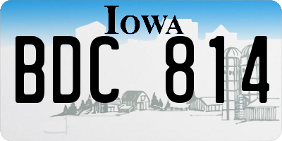IA license plate BDC814