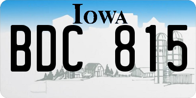 IA license plate BDC815
