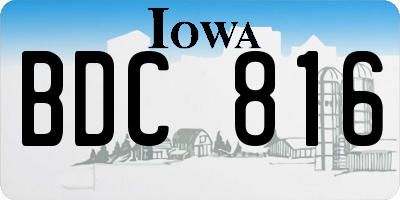 IA license plate BDC816