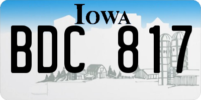 IA license plate BDC817