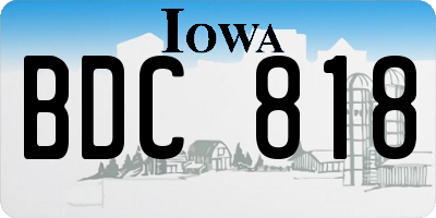 IA license plate BDC818