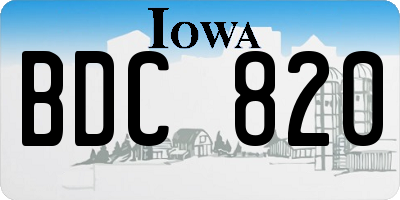 IA license plate BDC820