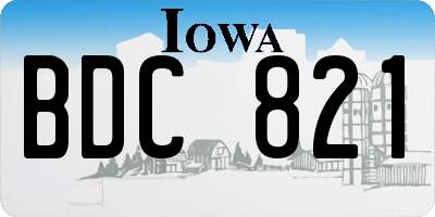 IA license plate BDC821