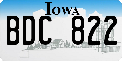 IA license plate BDC822
