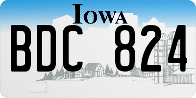 IA license plate BDC824