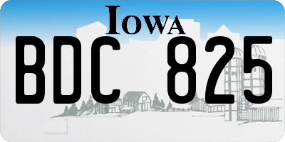 IA license plate BDC825