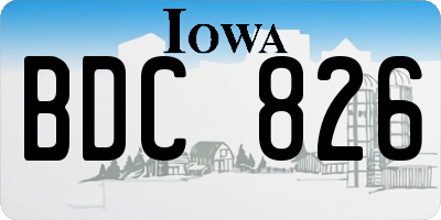 IA license plate BDC826