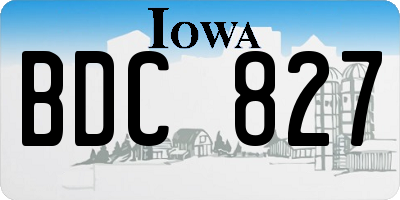 IA license plate BDC827