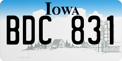 IA license plate BDC831