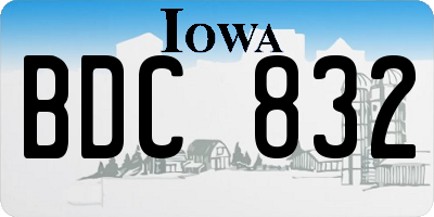 IA license plate BDC832