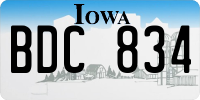 IA license plate BDC834