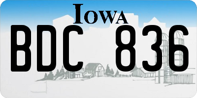 IA license plate BDC836