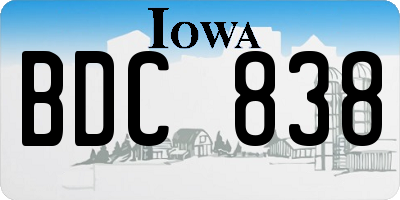 IA license plate BDC838