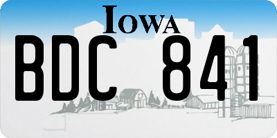 IA license plate BDC841