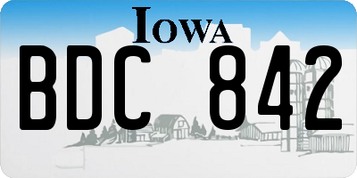 IA license plate BDC842