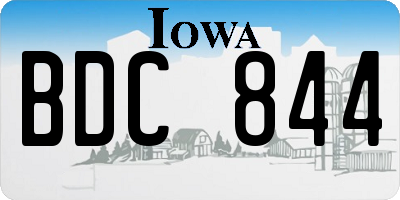 IA license plate BDC844