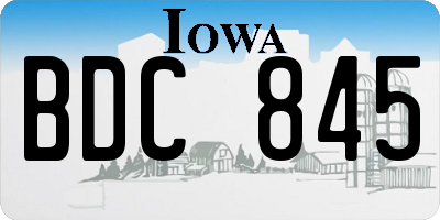 IA license plate BDC845