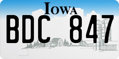 IA license plate BDC847
