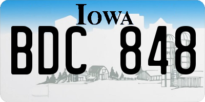 IA license plate BDC848