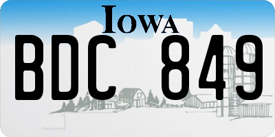 IA license plate BDC849