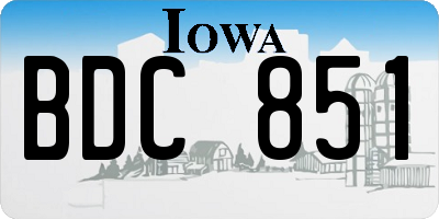 IA license plate BDC851