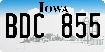 IA license plate BDC855